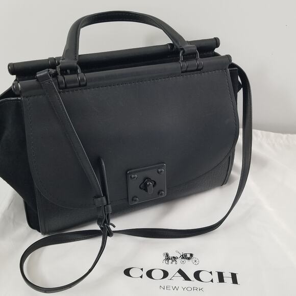 Coach Handbags - Coach Black Leather Carryall Drifter Matte Black Bag